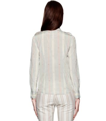 Dark White Quartz Pomera  Tory Burch Silk Brigitte Blouse 