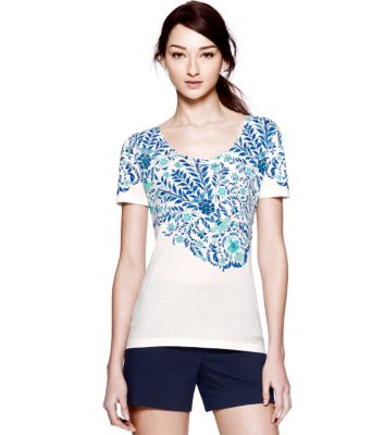 Ivory Akira Placement Tee  Tory Burch Kinley Tee  