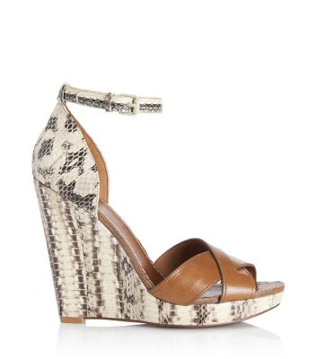 Tory Burch Livia Snake Wedge Sandal 