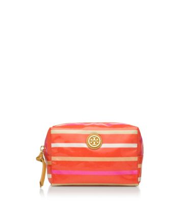 Poppy Red Multi (classic Stripe E) Tory Burch Brigitte Cosmetic Case  