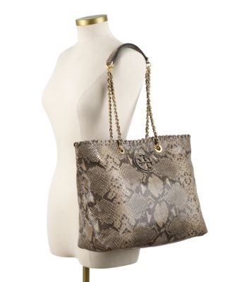 Tory Burch Snake Printed Marion Tote 