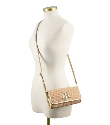 Tory Burch Stacked "t" Metallic Clutch 