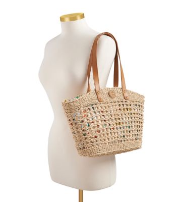 Tory Burch Small Twisted Straw Megan Tote 