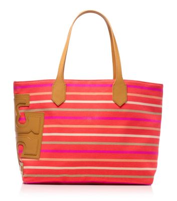 Tory Burch Stacked "t" Stripe Tote  