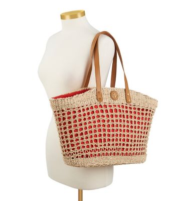 Tory Burch Twisted Straw Solid Megan Tote 