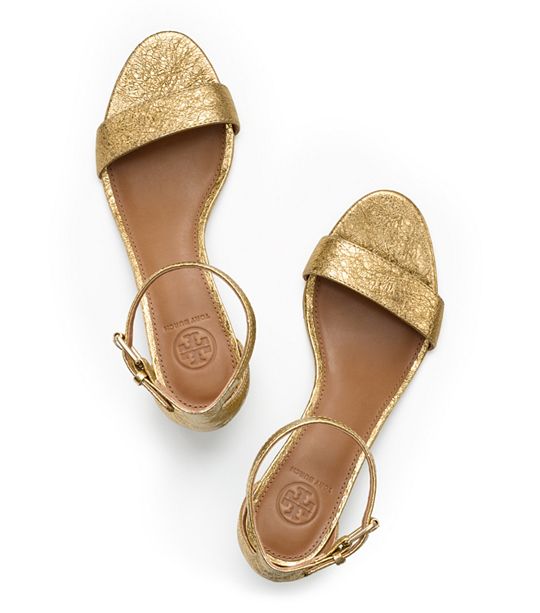 Tory Burch Savannah Metallic Wedge Sandal