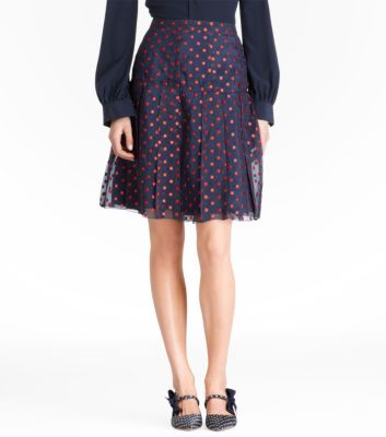 FARRAN SKIRT | NORMANDY BLUE/SCARLET SQ EMB (E) | 893