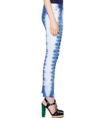 Tory Burch Ana Fray Hem Ankle Jean 