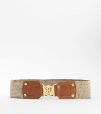 Metallic Stretch Logo Waist Belt