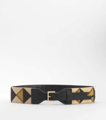 Applique Straw Waist Belt