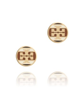 Striped Logo Stud Earring