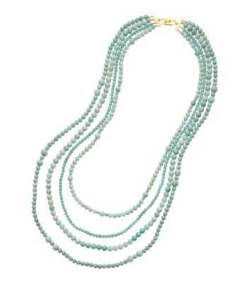 4 STRAND BEADED STONE NECKLACE