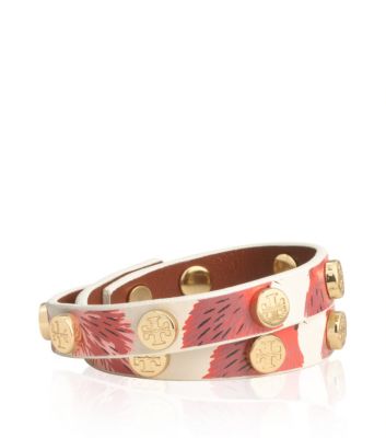Pattern Double Wrap Logo Stud Bracelet
