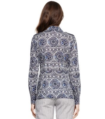 Tory Navy Caracol  Tory Burch Brigitte Blouse 