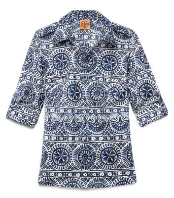 Tory Navy Caracol  Tory Burch Brigitte Blouse  