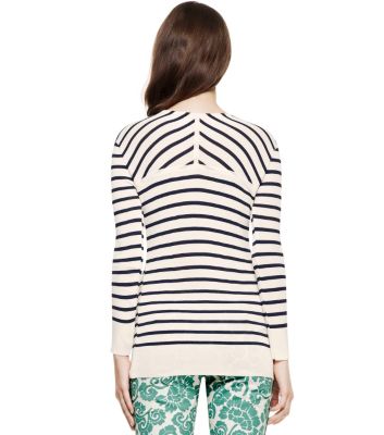 Ivory Classic Sailor Stripe  Tory Burch Polina Sweater 