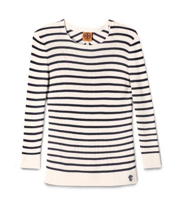 Ivory Classic Sailor Stripe  Tory Burch Polina Sweater  