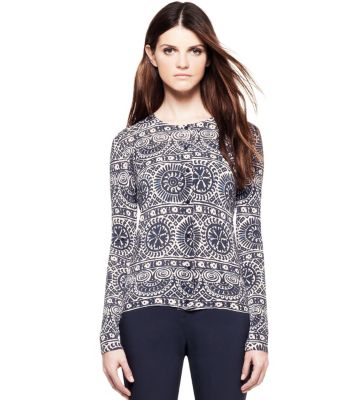 Blue Nile Caracol /light Lemon Char Tory Burch Taho Cardigan 