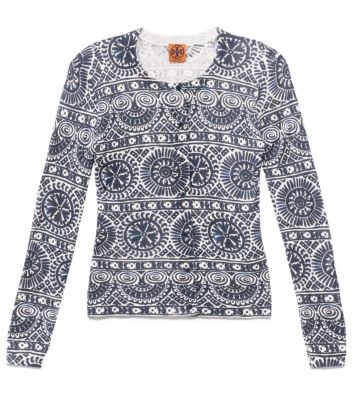 Blue Nile Caracol /light Lemon Char Tory Burch Taho Cardigan  