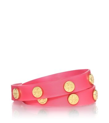 Tory Burch Jelly Logo Studded Double Wrap Bracelet 