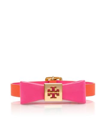 Fire Orange/flamingo Tory Burch Bow Bracelet 