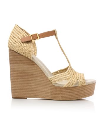 Natural/royal Tan Tory Burch Carina Wedge 