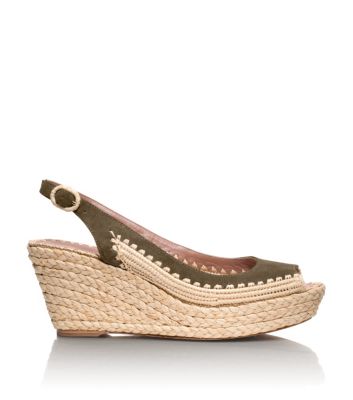 Olive Tory Burch Camden Wedge Espadrille 
