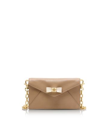 Clay Beige/bleach Tory Burch Bow Envelope Crossbody  