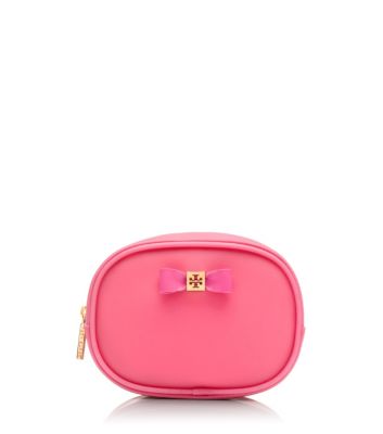 Strawberry Tory Burch Bow Small Cosmetic Case  