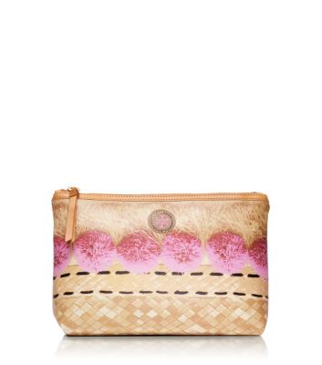 Tory Burch Trompe Rattan Large Slouchy Cosmetic 