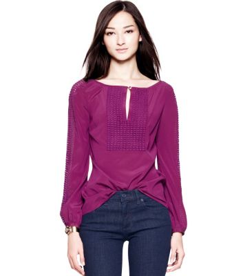 Washed Red Wine Tory Burch Lillian Top 