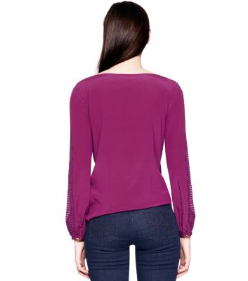 Washed Red Wine Tory Burch Lillian Top 