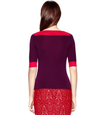 Washed Red Wine/cherry Wine Tory Burch Juliet Sweater 