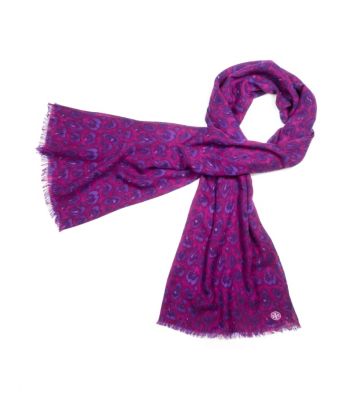 Tory Burch Wray Leopard Printed Scarf 