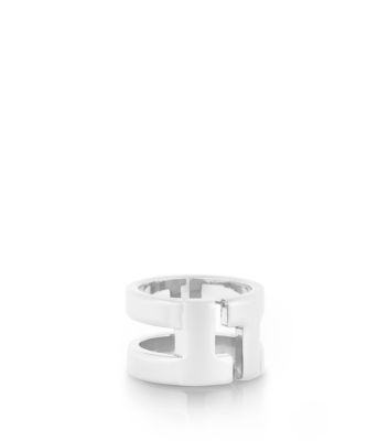 Tory Silver Tory Burch Tripp Metal Ring 