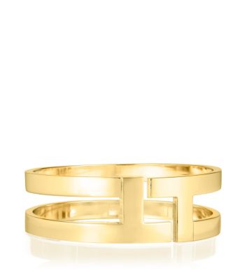 Shiny Gold Tory Burch Tripp Metal Bangle 
