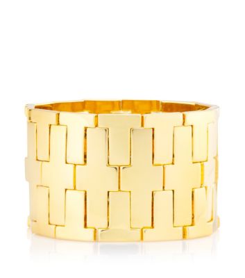 WIDE "T" METAL STRETCH BRACELET