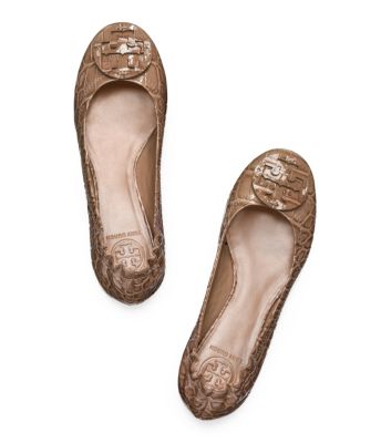 Tory Burch Croc Printed Reva Ballet Flat 