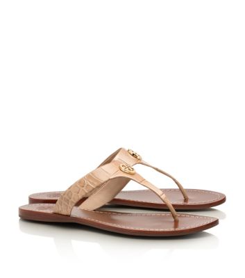 Tory Burch Croc Print Cameron Thong Sandal  