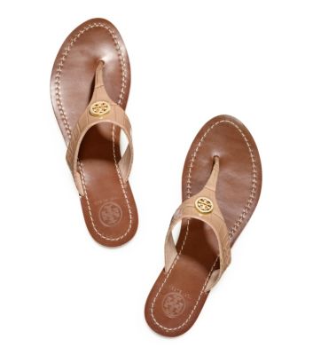 Tory Burch Croc Print Cameron Thong Sandal 
