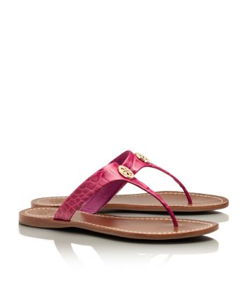 Tory Burch Croc Print Cameron Thong Sandal  