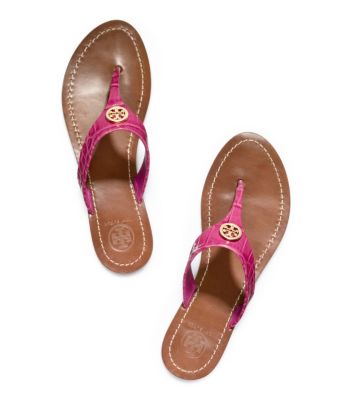 Tory Burch Croc Print Cameron Thong Sandal 