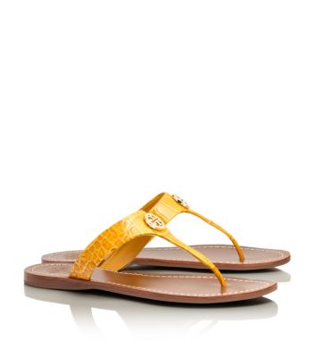 Tory Burch Croc Print Cameron Thong Sandal  