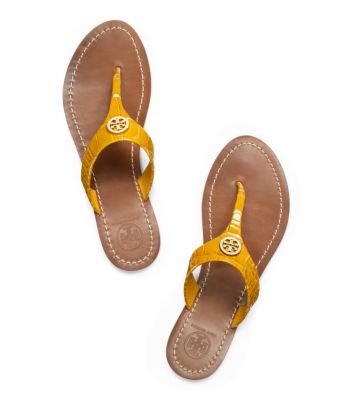 Tory Burch Croc Print Cameron Thong Sandal 