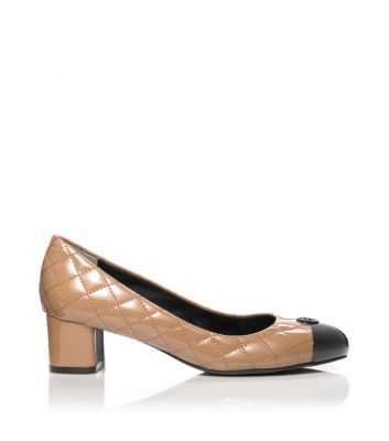 Sand/black Tory Burch Patent Leather Kaitlin Pump 