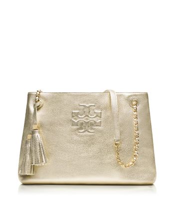 black chain tote