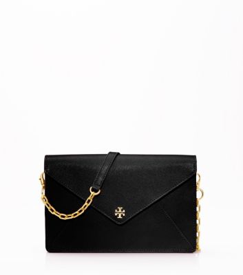 Black- Tory Burch Robinson Envelope Clutch  