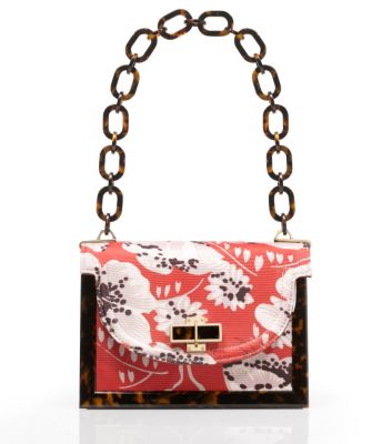 Printed Faille Small Resin Frame Bag