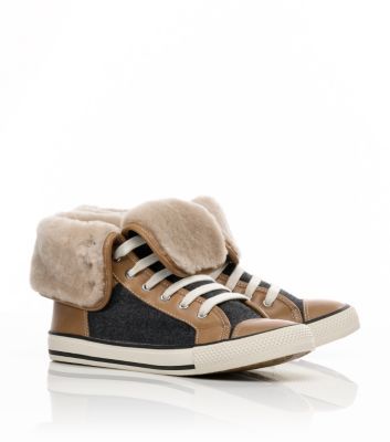 Benjamin Leather and Flannel High Sneaker