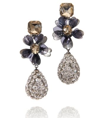 SQUARE STONE DIAMANTÉ TEAR DROP EARRING